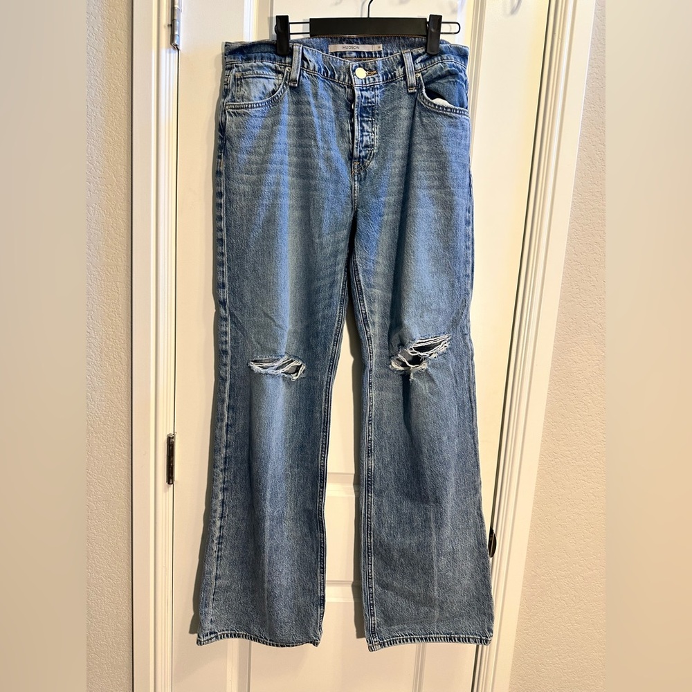 Hudson Jeans Light Blue Flare with Distressed Details